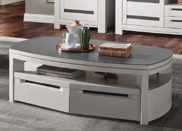 Table basse Ines 2 tiroirs