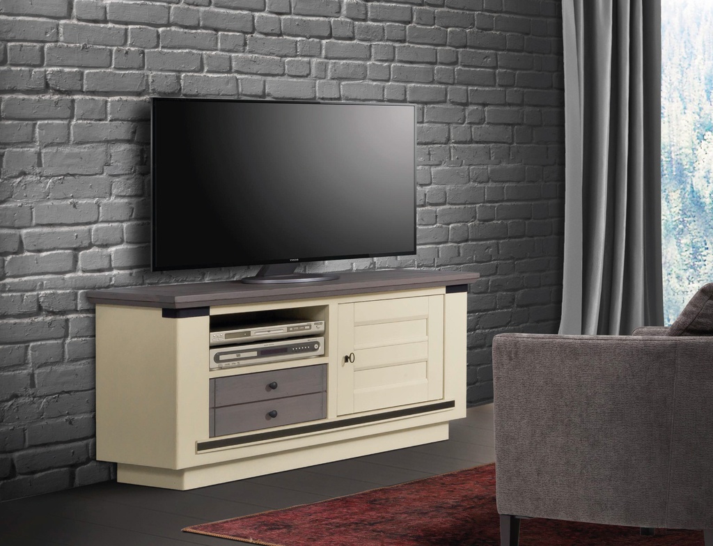 Meuble TV 1 porte 1 tiroir 1 niche Magellan