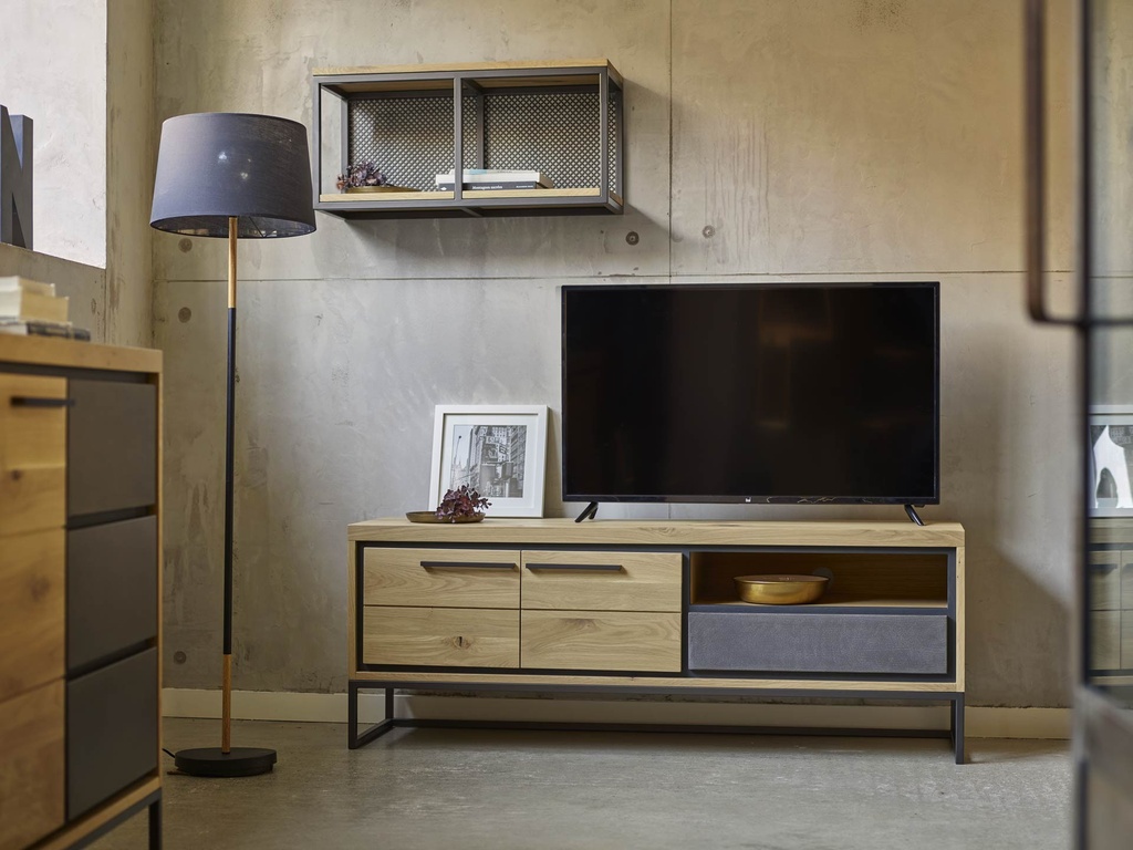Meuble TV 2 portes bois 153 cm Brooks