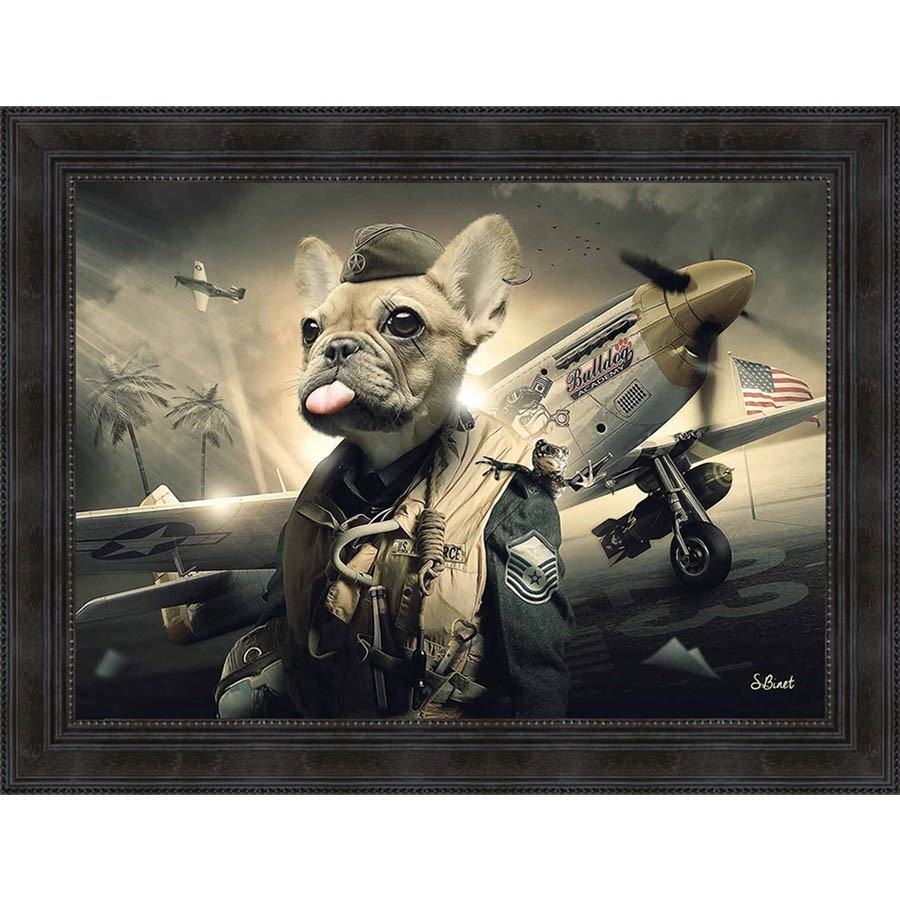 [PS-5908-31467] Tableau Aviateur BouleDogue Sylvain Binet (50x70)