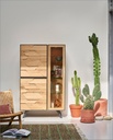 Vitrine 2 Portes bois - 1 Porte verre Capla