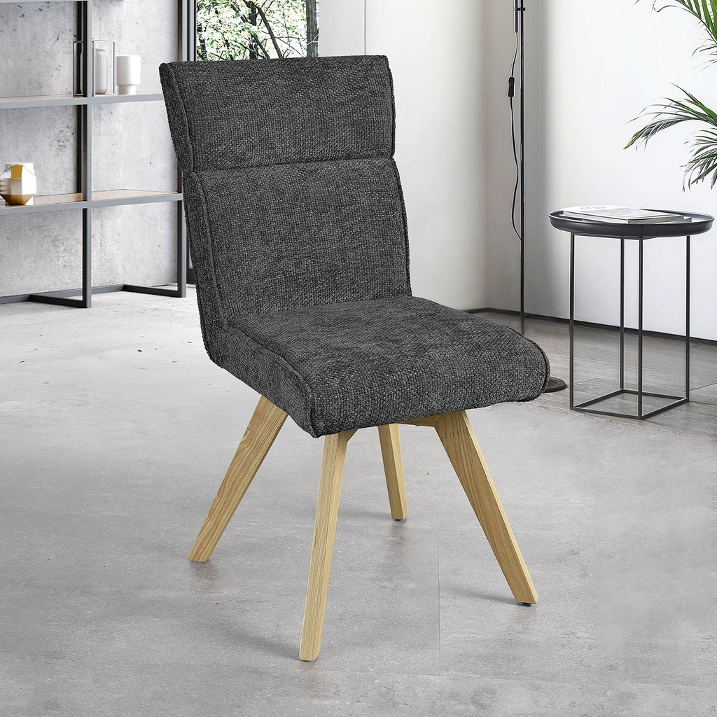 Chaise Ambre pied bois avec accoudoirs