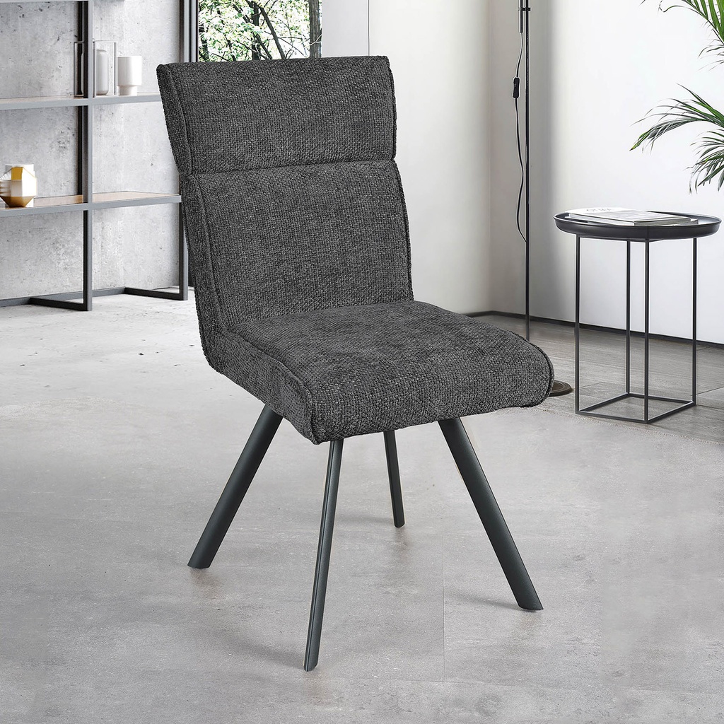 Chaise Ambre pied métal avec accoudoirs