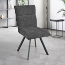 Chaise Ambre pied métal avec accoudoirs