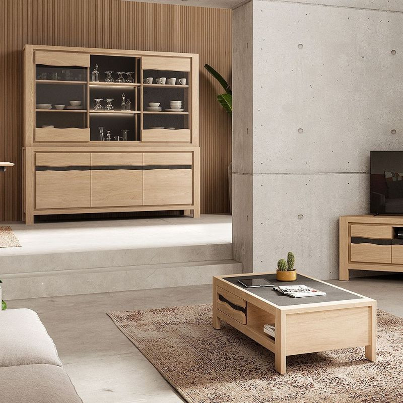 Vaissellier 220 cm Natura - 2 portes 1 niche