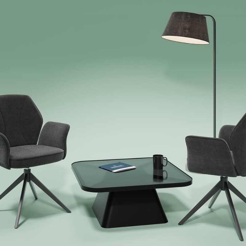 [CH177DG] Chaise Vienna (Anthracite, Avec Accoudoirs)