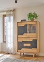 Vitrine 3 portes bois 1 porte vitrée Absolu