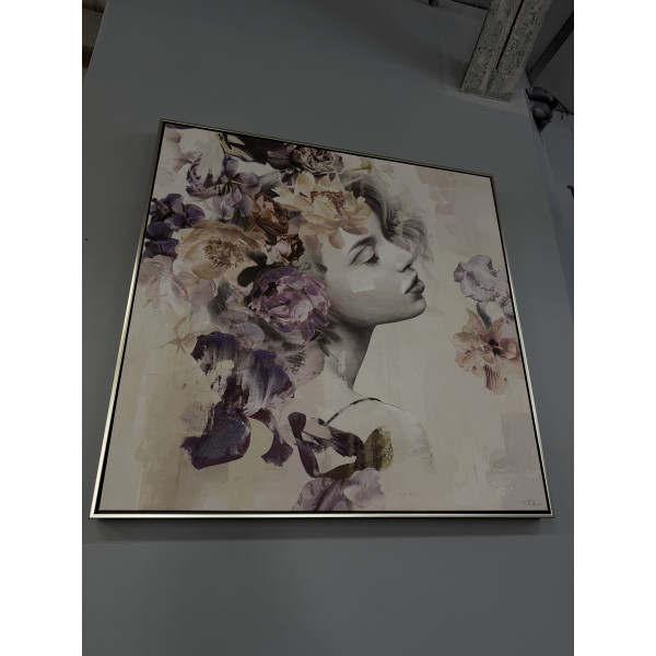 [PS-7116] Tableau femme fleur 100x100 cm